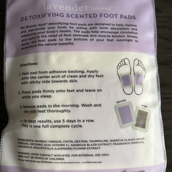 NWT Detoxifying Foot Pads Lavender - Picture 2 of 2